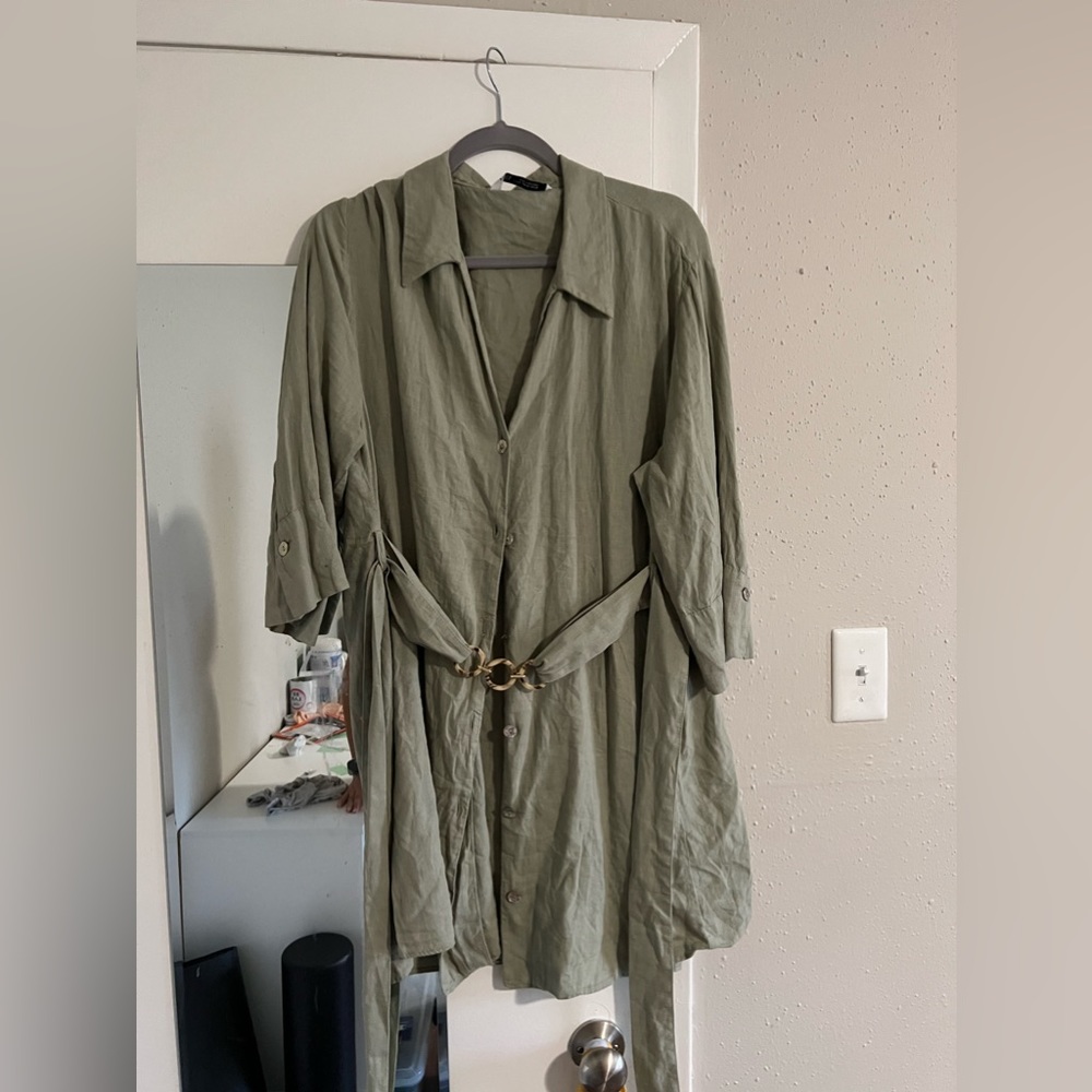 zara khaki dress